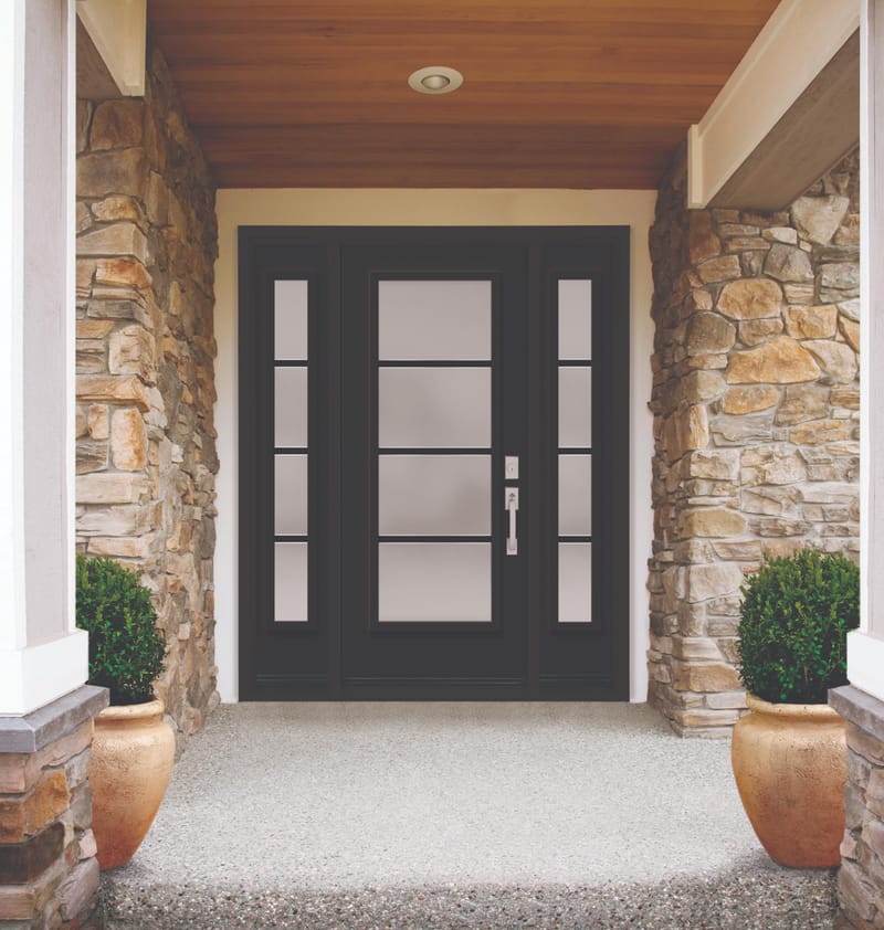 An entry door with Pure sandblast glass
